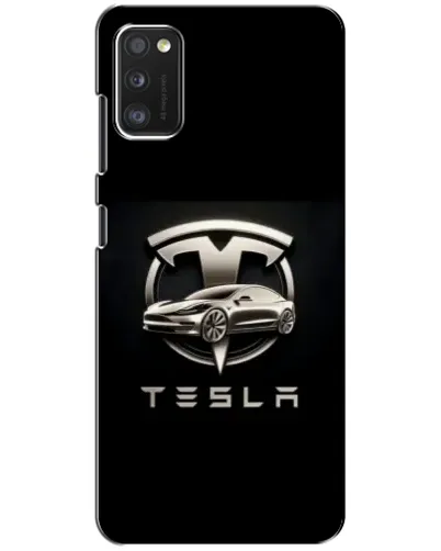 Чехол для Xiaomi POCO M3 с картинкой «Tesla — серебристое авто»