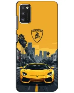 Чохол для Xiaomi POCO M3 з картинкою «Жовтий Lamborghini місто»