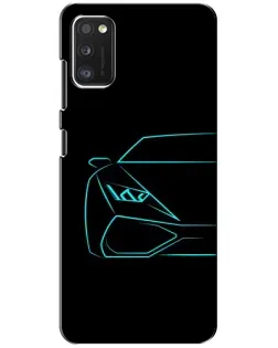Чохол для Xiaomi POCO M3 з картинкою «Блакитний силует Lamborghini»