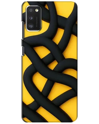 Чехол для Xiaomi POCO M3 с картинкой «Черное желтое переплетение»