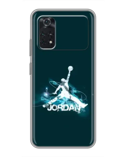 Чехол для Xiaomi POCO M4 Pro 4G с картинкой «Jordan Blue Fire»