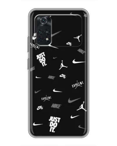 Чехол для Xiaomi POCO M4 Pro 4G с картинкой «Nike Black Pattern»