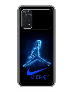 Чехол для Xiaomi POCO M4 Pro 4G с картинкой «Jordan Neon Blue»