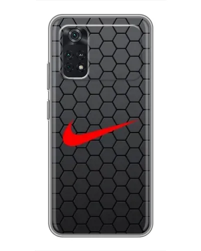 Чехол для Xiaomi POCO M4 Pro 4G с картинкой «Nike — карбоновая сетка»