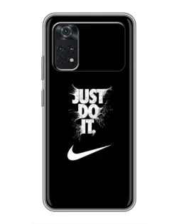 Чехол для Xiaomi POCO M4 Pro 4G с картинкой «Текстовый принт Nike»