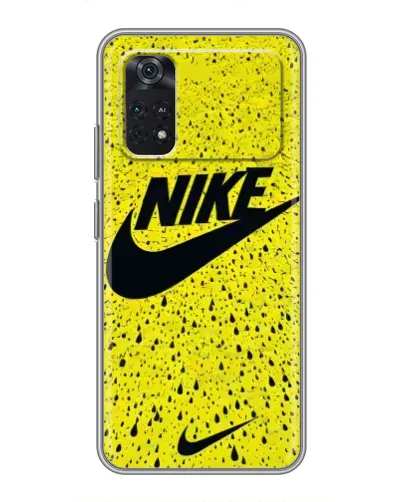 Чехол для Xiaomi POCO M4 Pro 4G с картинкой «Желтый текстурный Nike»