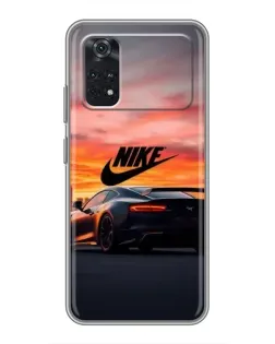 Чехол для Xiaomi POCO M4 Pro 4G с картинкой «Nike и суперкар»
