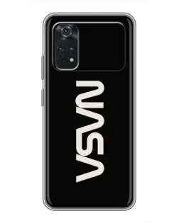 Чехол для Xiaomi POCO M4 Pro 4G с картинкой «NASA — вертикальный логотип»