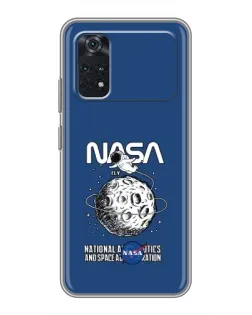 Чехол для Xiaomi POCO M4 Pro 4G с картинкой «NASA — лунная миссия»