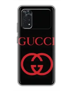 Чехол для Xiaomi POCO M4 Pro 4G с картинкой «Gucci — красный логотип»