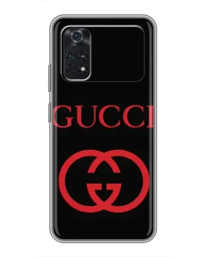 Чехол для Xiaomi POCO M4 Pro 4G с картинкой «Gucci — красный логотип»