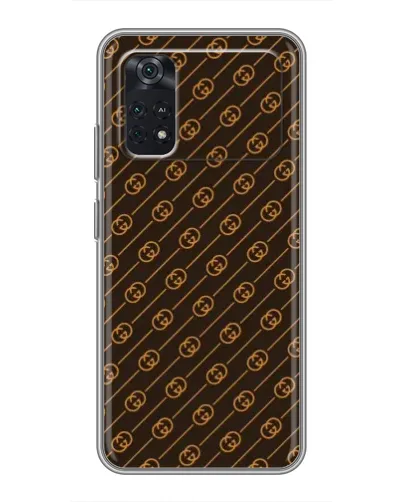 Чехол для Xiaomi POCO M4 Pro 4G с картинкой «Gucci — золотые диагонали»