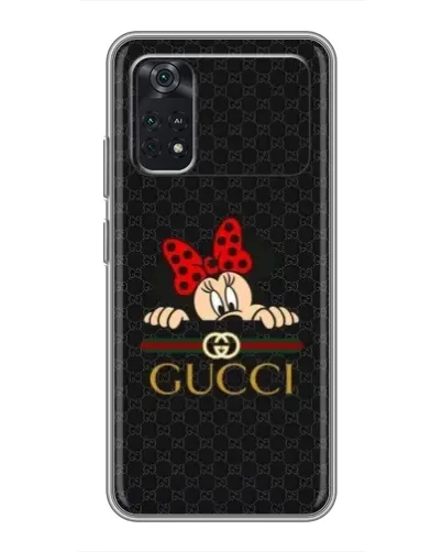 Чехол для Xiaomi POCO M4 Pro 4G с картинкой «Минни Маус Gucci — черный»