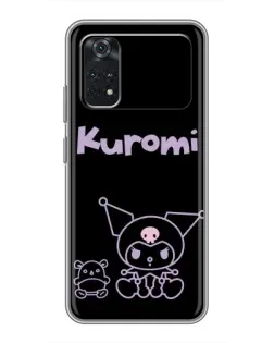 Чехол для Xiaomi POCO M4 Pro 4G с картинкой «Kuromi — черный минимализм»