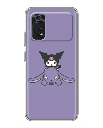 Чехол для Xiaomi POCO M4 Pro 4G с картинкой «Kuromi на лиловом фоне»