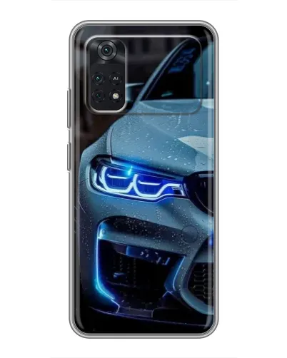 Чехол для Xiaomi POCO M4 Pro 4G с картинкой «Взгляд BMW с синими фарами»