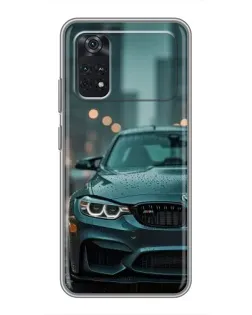 Чехол для Xiaomi POCO M4 Pro 4G с картинкой «BMW в огнях города»