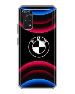 Чехол для Xiaomi POCO M4 Pro 4G с картинкой «Логотип BMW и неоновые дуги»