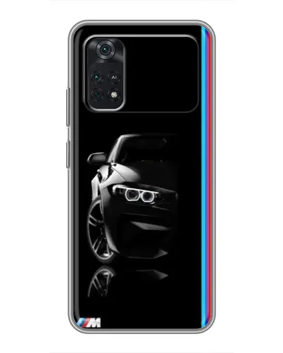 Чехол для Xiaomi POCO M4 Pro 4G с картинкой «Силуэт BMW в темноте»