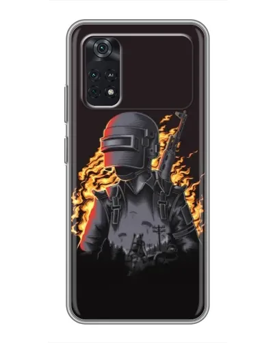 Чехол для Xiaomi POCO M4 Pro 4G с картинкой «PUBG — огненный силуэт» Чехол для Xiaomi POCO M4 Pro 4G с картинкой «PUBG — огненный силуэт»