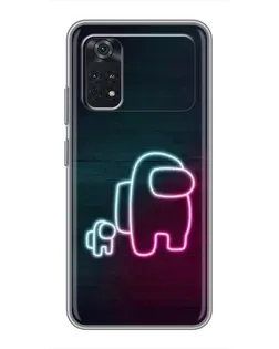 Чехол для Xiaomi POCO M4 Pro 4G с картинкой «Among Us неон-арт»