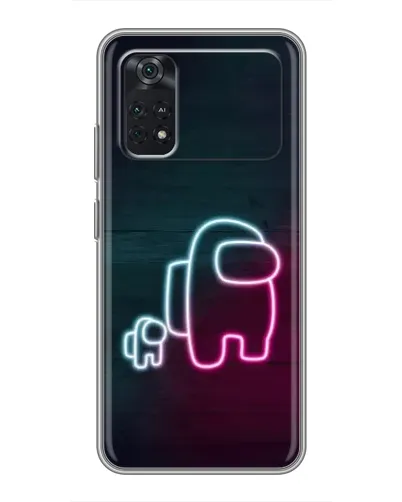 Чехол для Xiaomi POCO M4 Pro 4G с картинкой «Among Us неон-арт»