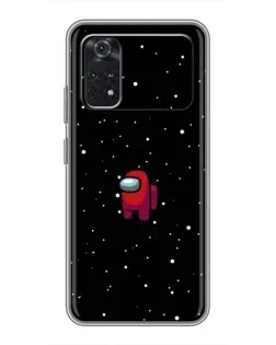 Чехол для Xiaomi POCO M4 Pro 4G с картинкой «Красный Among Us»