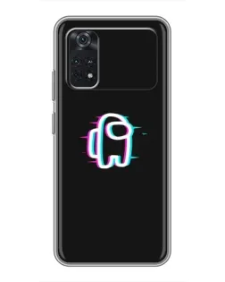 Чехол для Xiaomi POCO M4 Pro 4G с картинкой «Among Us неон»