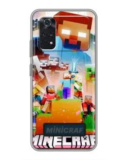 Чехол для Xiaomi POCO M4 Pro 4G с картинкой «Minecraft герои игры»