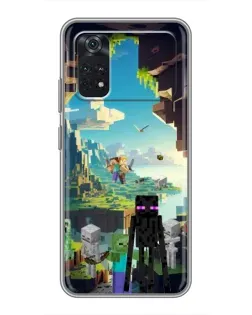 Чехол для Xiaomi POCO M4 Pro 4G с картинкой «Эндермен в лесу»
