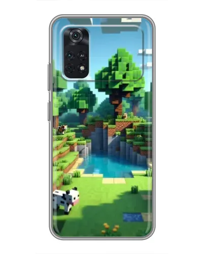 Чехол для Xiaomi POCO M4 Pro 4G с картинкой «Minecraft летний день»
