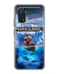 Чехол для Xiaomi POCO M4 Pro 4G с картинкой «Minecraft ледяной мир»
