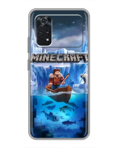 Чехол для Xiaomi POCO M4 Pro 4G с картинкой «Minecraft ледяной мир»