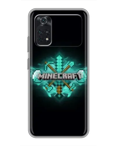 Чехол для Xiaomi POCO M4 Pro 4G с картинкой «Minecraft Diamond лого»