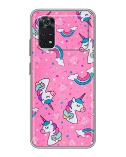 Чехол для Xiaomi POCO M4 Pro 4G с картинкой «Unicorn паттерн розовый»