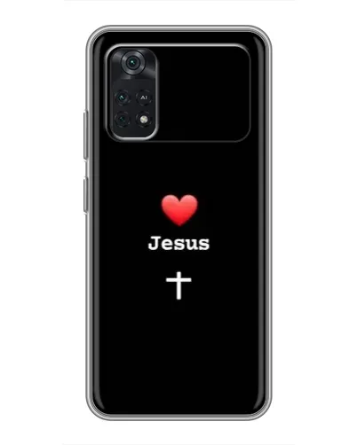 Чехол для Xiaomi POCO M4 Pro 4G с картинкой «Сердце - Jesus»