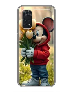 Чехол для Xiaomi POCO M4 Pro 4G с картинкой «Микки с тюльпанами»