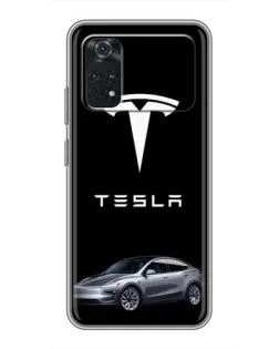 Чехол для Xiaomi POCO M4 Pro 4G с картинкой «Tesla Model Y»