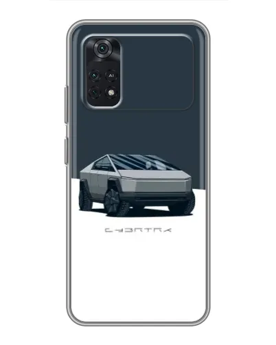 Чехол для Xiaomi POCO M4 Pro 4G с картинкой «Серебристый Cybertruck Tesla»