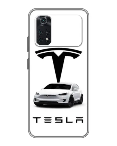 Чехол для Xiaomi POCO M4 Pro 4G с картинкой «Tesla White Style»