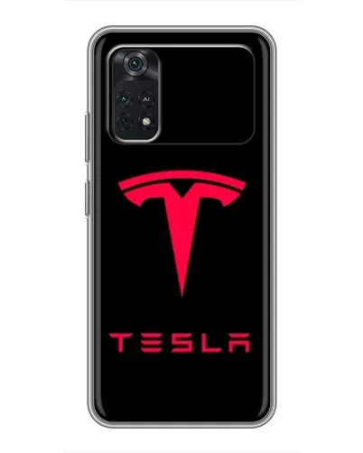 Чехол для Xiaomi POCO M4 Pro 4G с картинкой «Tesla Red Logo»