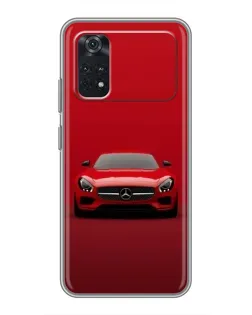 Чехол для Xiaomi POCO M4 Pro 4G с картинкой «Красный Mercedes AMG»