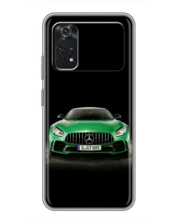 Чехол для Xiaomi POCO M4 Pro 4G с картинкой «Mercedes — неоновый лого»