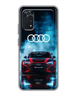 Чехол для Xiaomi POCO M4 Pro 4G с картинкой «Audi Sport — неон»