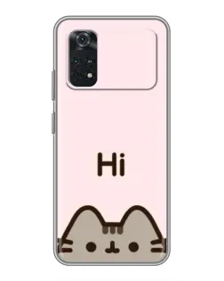 Чехол для Xiaomi POCO M4 Pro 4G с картинкой «Пушин говорит Hi»