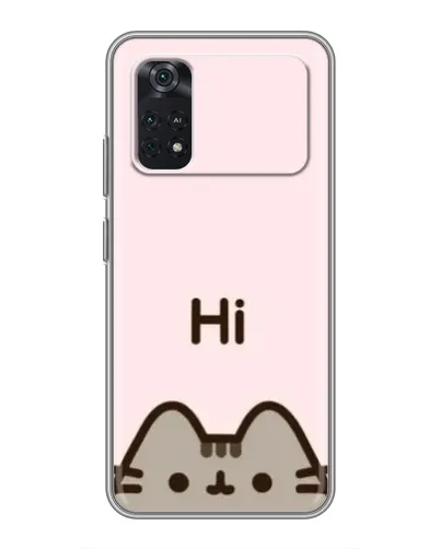 Чехол для Xiaomi POCO M4 Pro 4G с картинкой «Пушин говорит Hi»