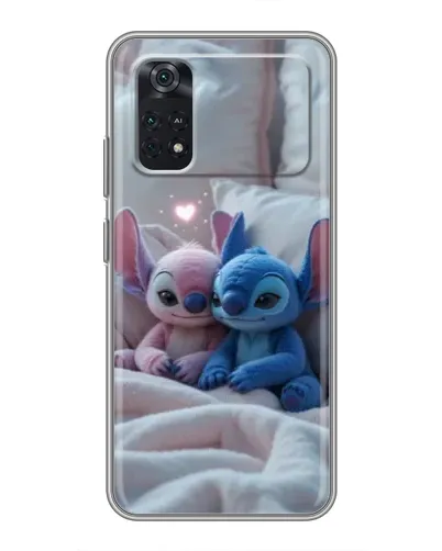 Чехол для Xiaomi POCO M4 Pro 4G с картинкой «Плюшевые Стич Ангел»