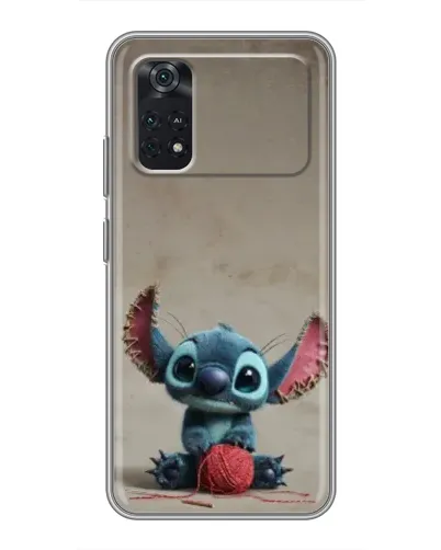 Чехол для Xiaomi POCO M4 Pro 4G с картинкой «Стич на коричневом фоне»