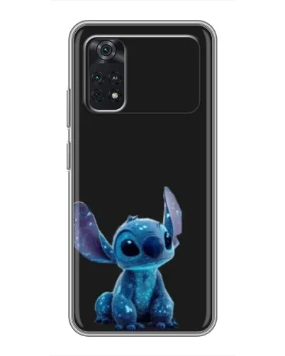 Чехол для Xiaomi POCO M4 Pro 4G с картинкой «Стич на черном»