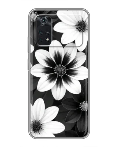 Чехол для Xiaomi POCO M4 Pro 4G с картинкой «Монохромные астры»